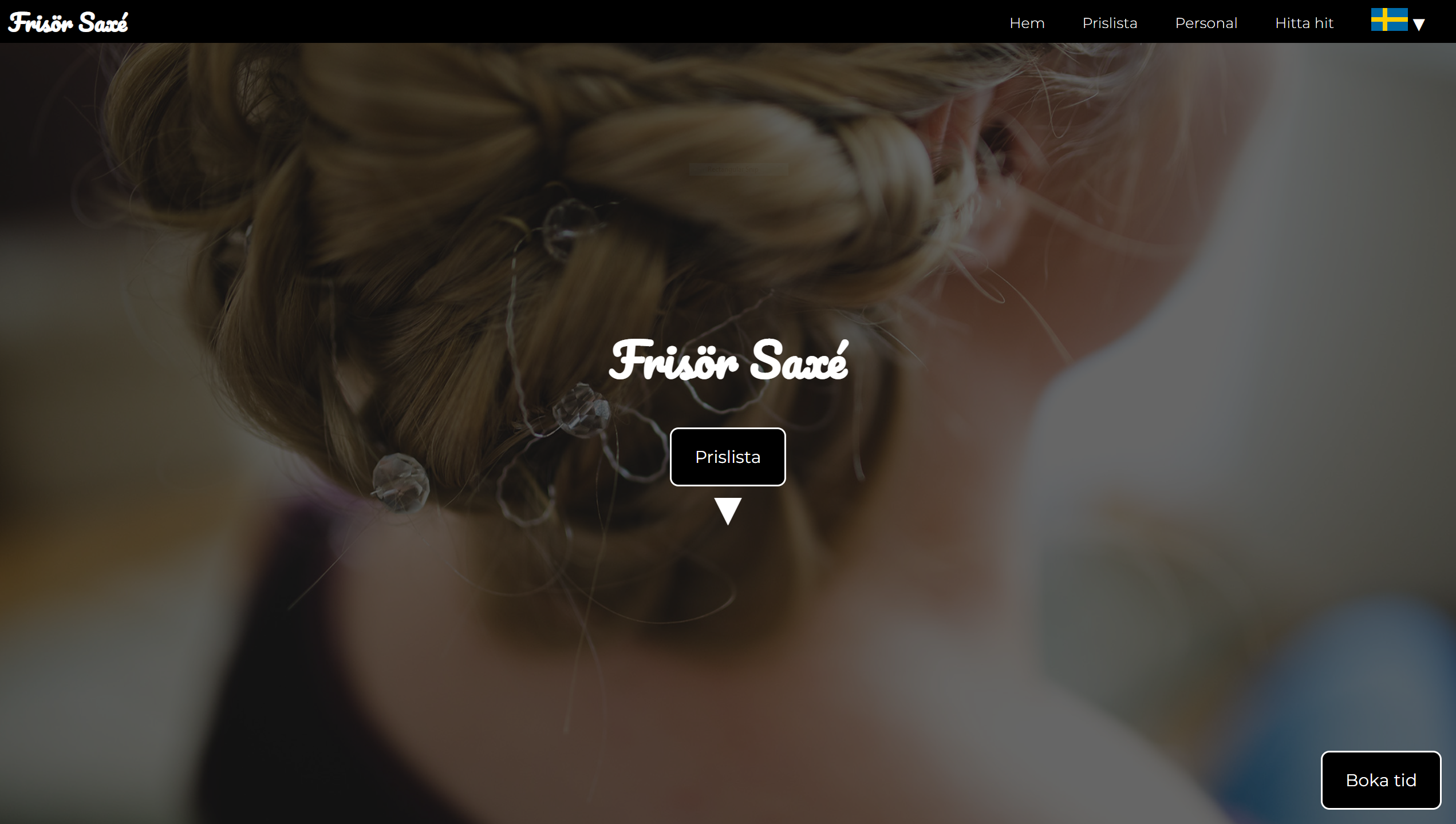 Image of Frisör Saxé website